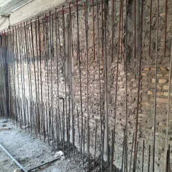 کاشت میلگرد ریشه جهت اجرای دیوار برشی